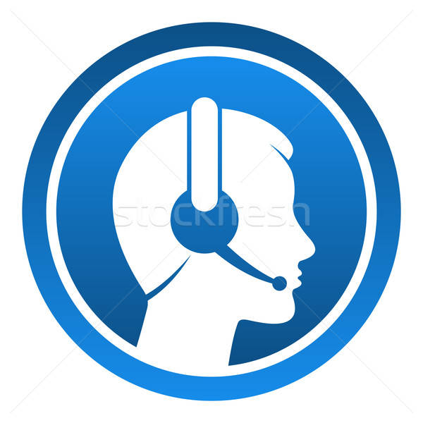 600x600 Headset Contact Icon Vector Illustration Vitezslav Valka