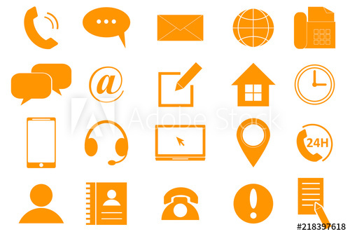 500x334 Set Of Contact Information Icons Contact Information Icon