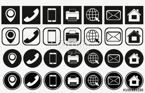 500x322 Vector Business Card Contact Information Icons Business Card