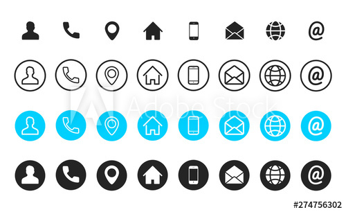 500x306 Business Card Contact Information Icons Business Card Icon Set