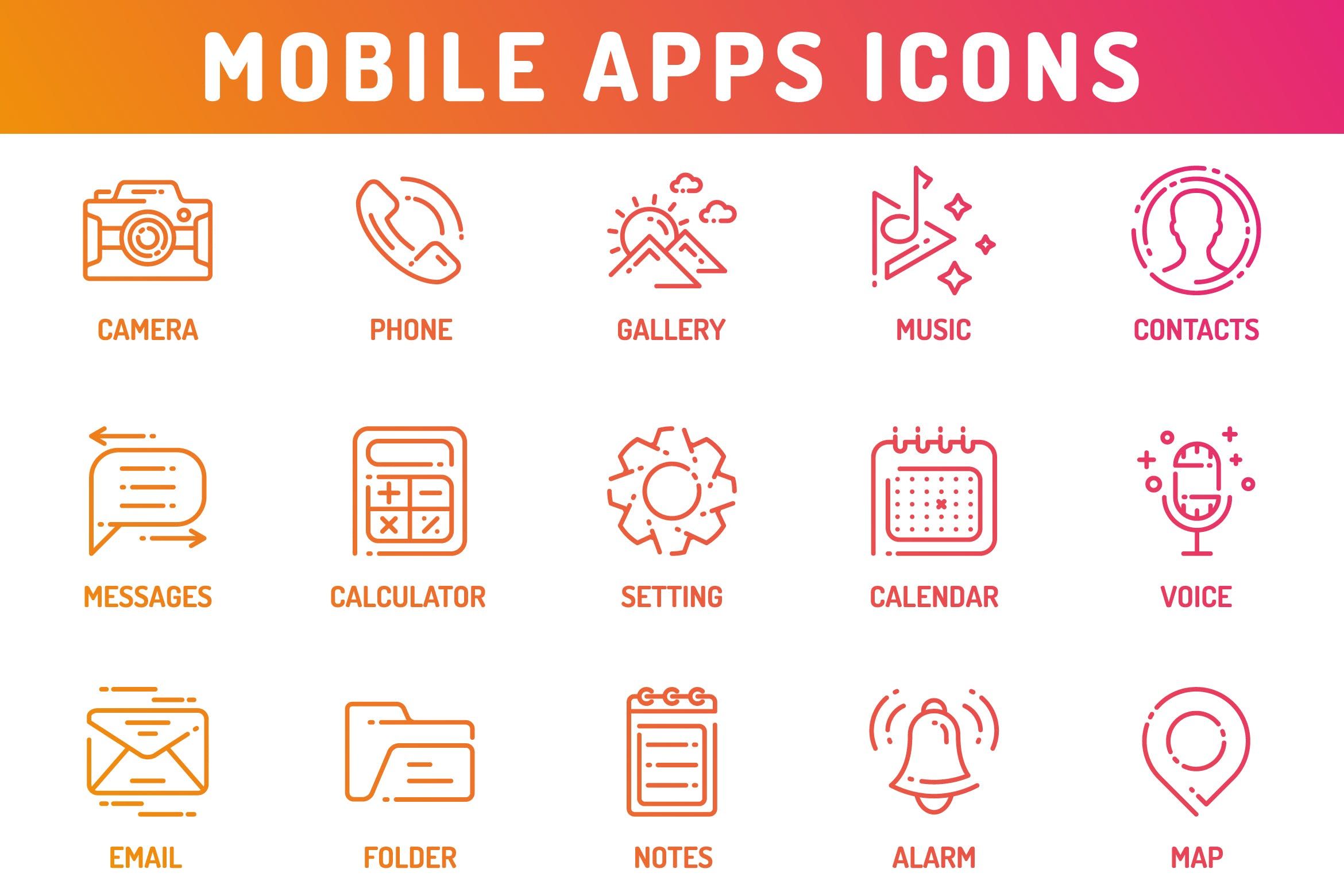 2340x1560 Mobile Application Icons