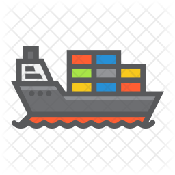 256x256 Cargo Ship Icon Of Colored Outline Style