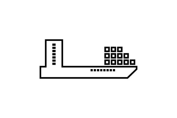 580x386 Container Ship Icon Vector Graphic