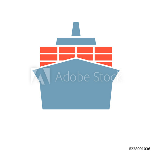 500x500 Container Ship Icon Clipart Image Isolated On White Background