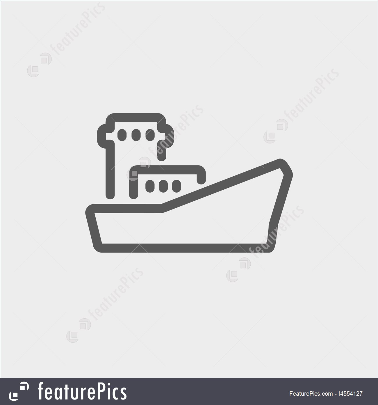 1300x1392 Illustration Of Cargo Container Ship Thin Line Icon