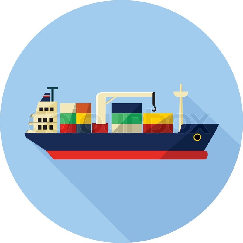 800x800 Tanker Cargo Ship With Containers Stock Vector Colourbox