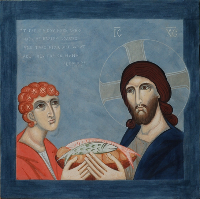 Contemporary Icon Feeding Of Five Thousand 654x650 Contemporary Icon Feeding Of Five Thousand