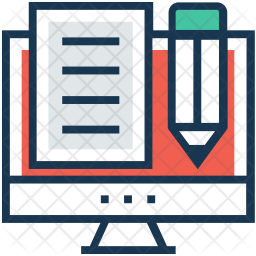 256x256 Content Writing Icon Of Colored Outline Style