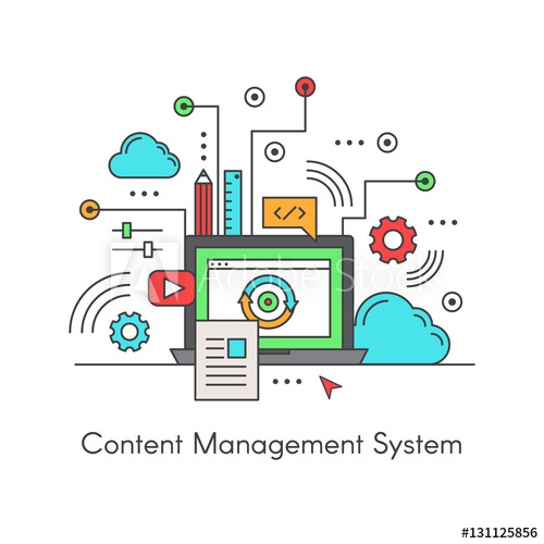 500x500 Vector Icon Style Illustration Content Management System Cms