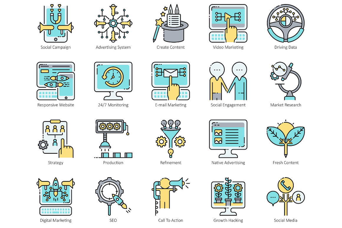 1160x773 Digital Marketing Icons