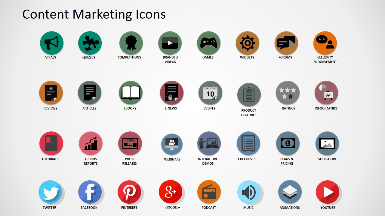 1280x720 Content Marketing Matrix Powerpoint Template