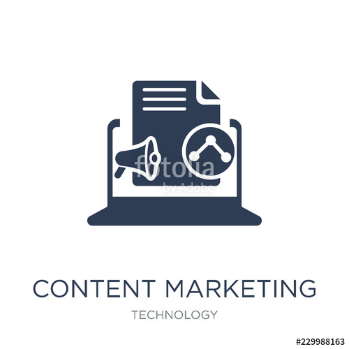 500x500 Content Marketing Icon Trendy Modern Flat Linear Vector Content