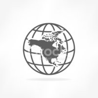 200x200 North America Continent Icon Stock Vectors