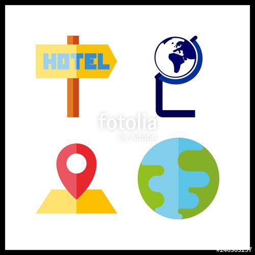 500x500 Continent Icon Vector Illustration Continent Set Globe