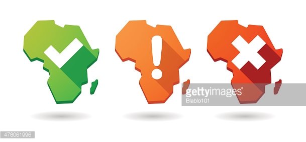 609x284 Africa Continent Map Survey Icon Set Stock Vectors