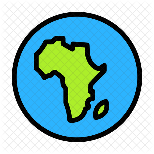 512x512 African Continent Icon Of Colored Outline Style
