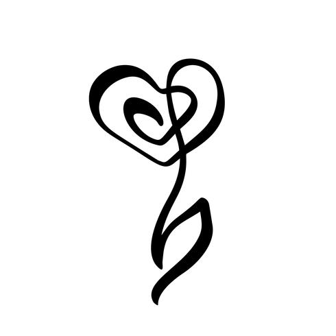 Continuous Line Hand Drawing Calligraphic Logo Vector Flower 490x490 Continuous Line Hand Drawing Calligraphic Logo Vector Flower