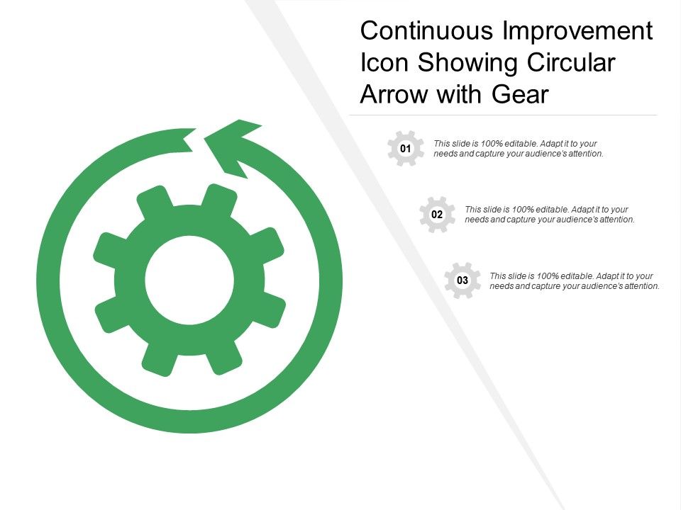 960x720 Continuous Improvement Icon Showing Circular Arrow With Gear