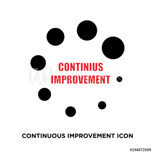500x500 Continuous Improvement Icon,flat Vector Sign Isolated On White