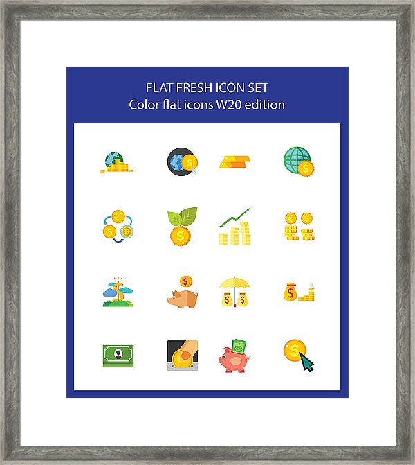 600x671 Contribution Icon Set Framed Print