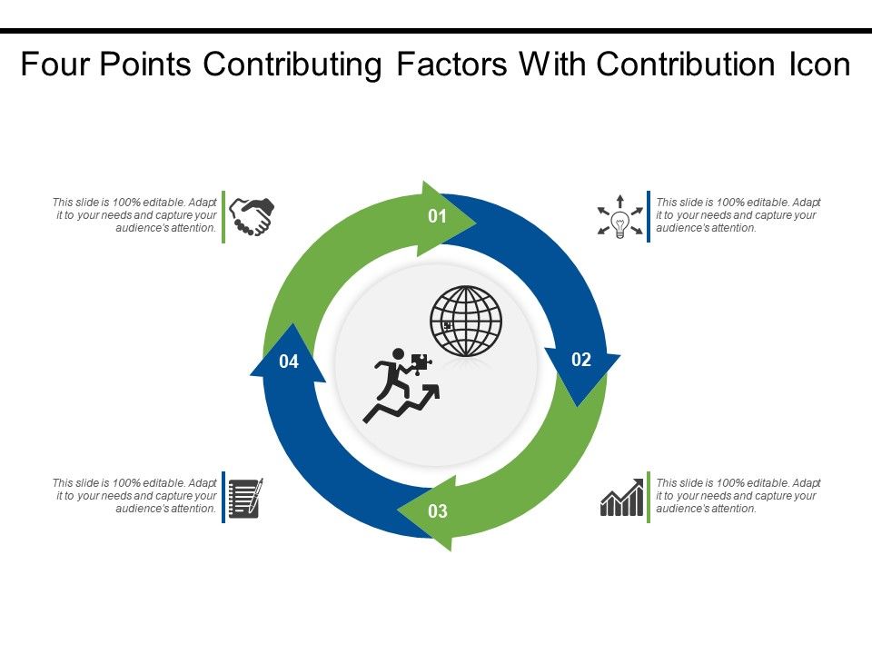960x720 Four Points Contributing Factors With Contribution Icon Template