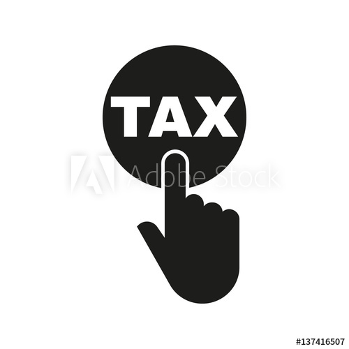 500x500 Hand Pressing A Button With The Text Tax Icon Charge