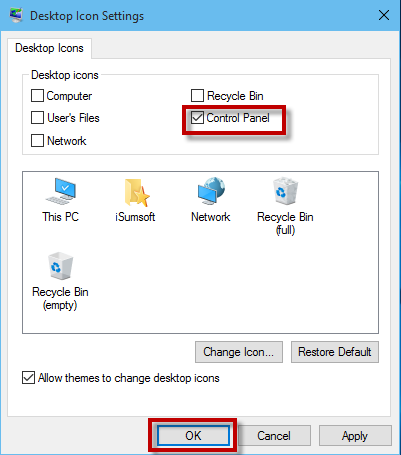 401x455 Add Control Panel To Desktop And Start Menu In Windows Isumsoft