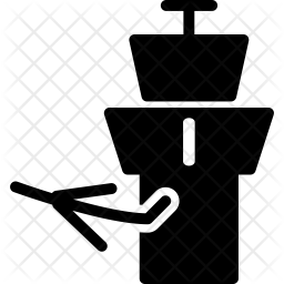 256x256 Airport Control Tower Icon Of Glyph Style