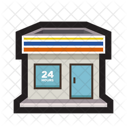 256x256 Convenience Store Icon Of Colored Outline Style
