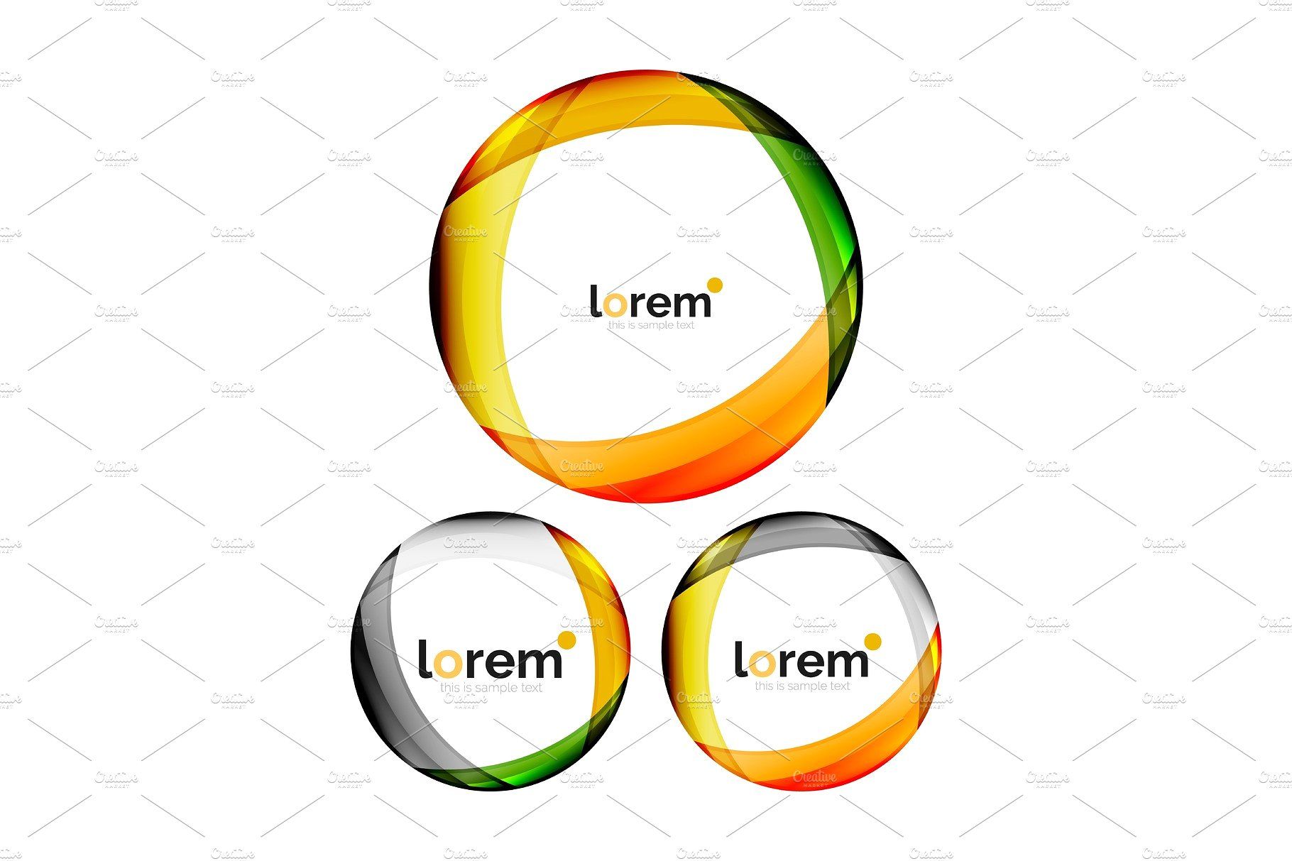 1820x1213 Set Of Geometric Convergence Vector Logo, Logotype, Branding