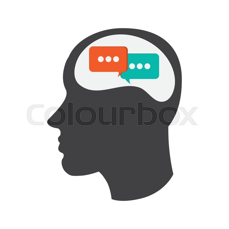 800x800 Flat Design Head With Conversation Stock Vector Colourbox