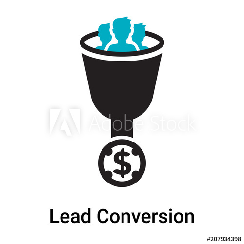 500x500 Lead Conversion Icon Vector Sign And Symbol Isolated On White
