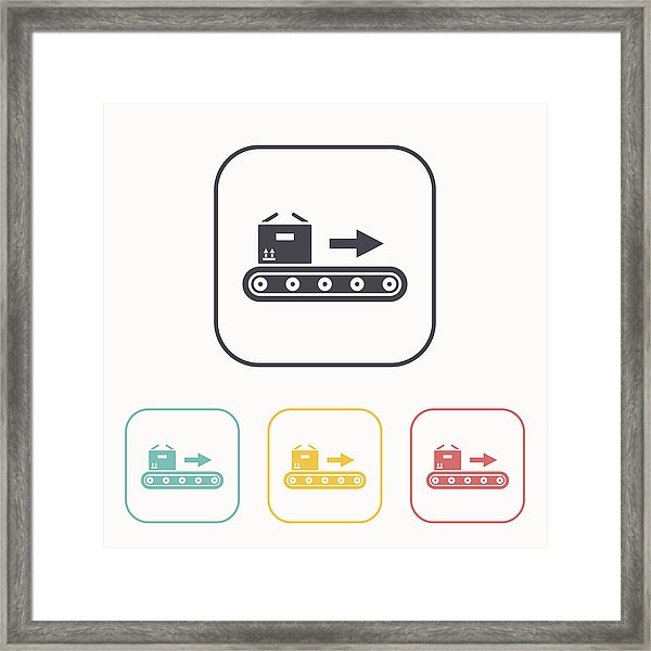 Conveyor Belt With Box Vector Flat Icon Framed Print 600x600 Conveyor Belt With Box Vector Flat Icon Framed Print