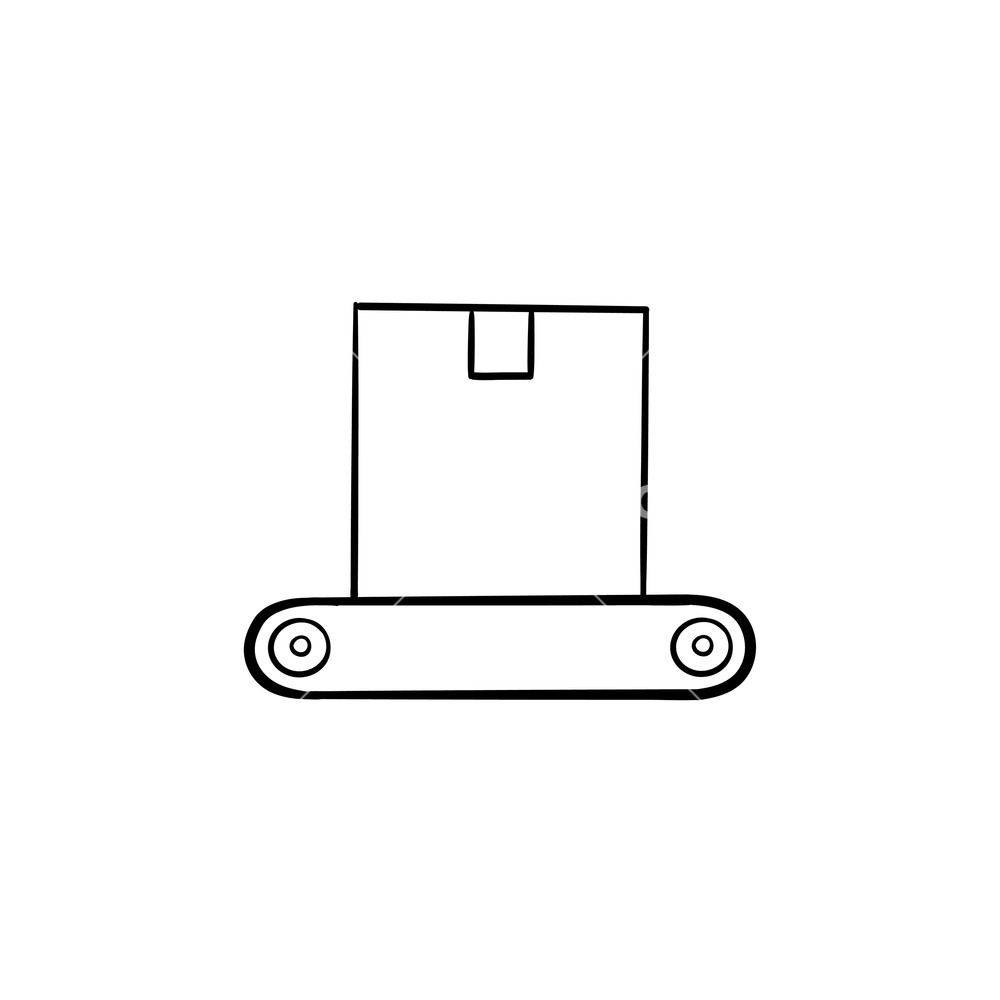 Conveyor Belt With Box Hand Drawn Outline Doodle Icon Royalty 1000x1000 Conveyor Belt With Box Hand Drawn Outline Doodle Icon Royalty