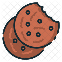 256x256 Cookie Icon Of Colored Outline Style