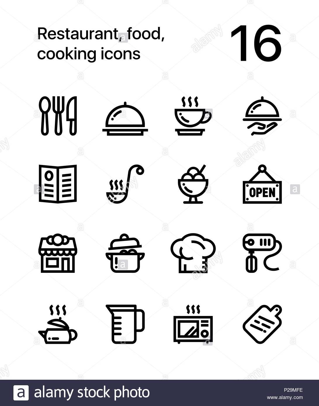 1092x1390 Restaurant, Food, Cooking Icons For Web And Mobile Design Pack