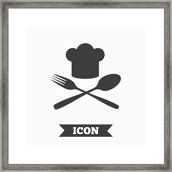 600x600 Chef Hat Sign Icon Cooking Symbol Framed Print