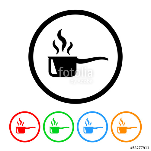 500x500 Cooking Pot Icon Vector With Four Color Variations Stock Image