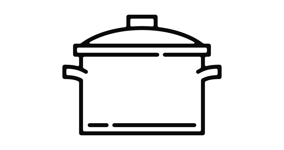 910x480 Cooking Pot Line Icon Motion Stock Footage Video