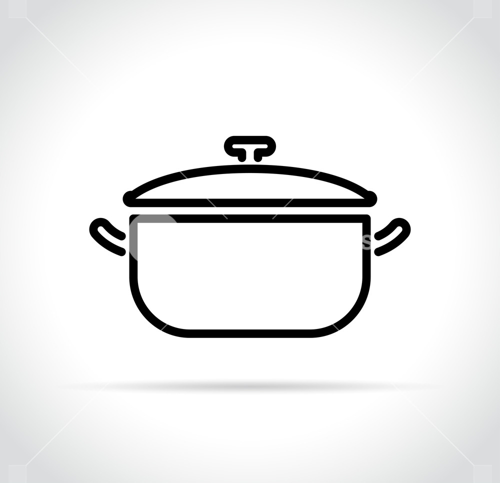 1000x966 Illustration Of Cooking Pot Icon On White Background Royalty Free