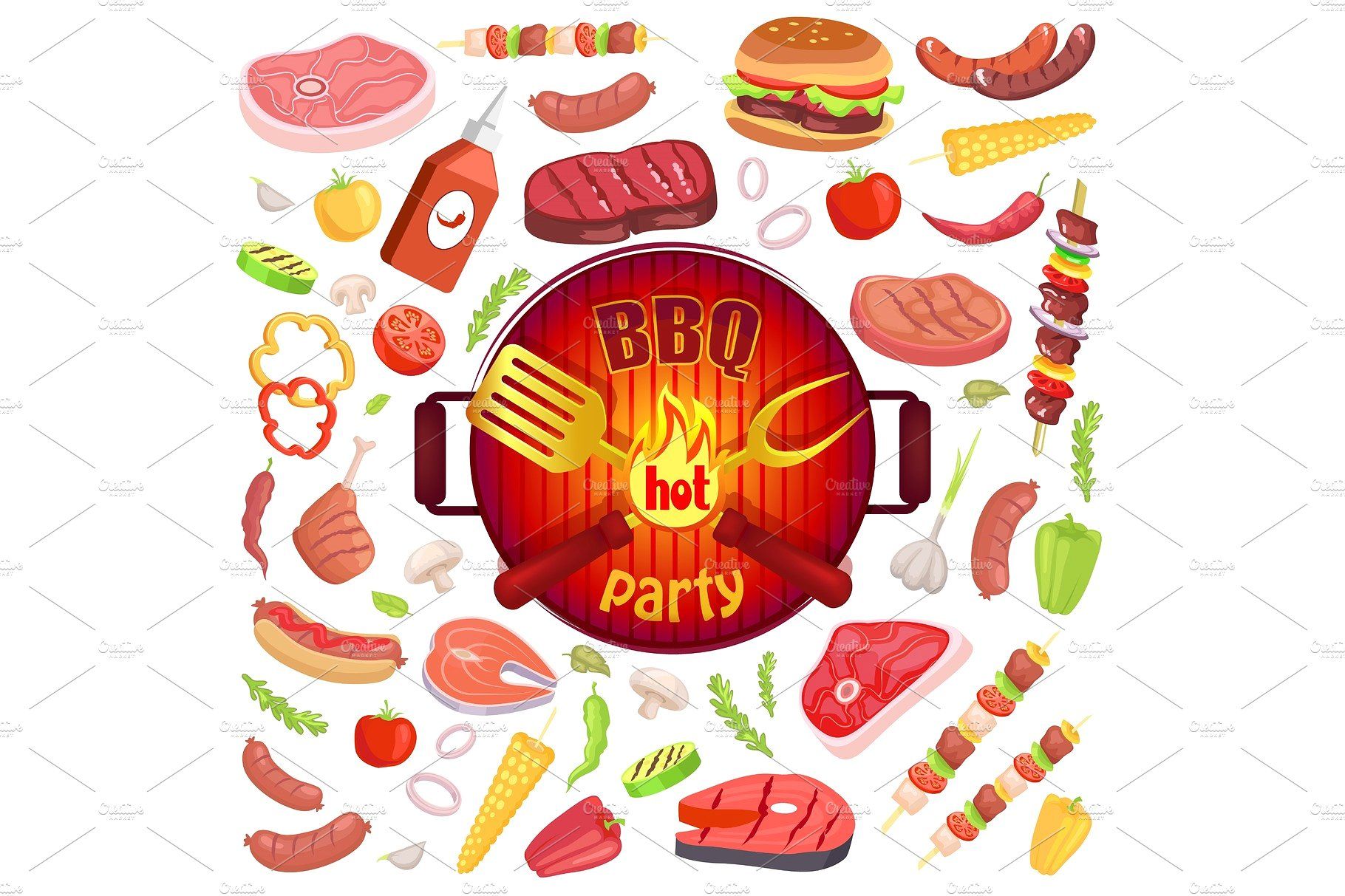 Bbq Party Icons Meat Veggies Vector Bbq, Party, Barbecue, Barbeque 1820x1213 Bbq Party Icons Meat Veggies Vector Bbq, Party, Barbecue, Barbeque