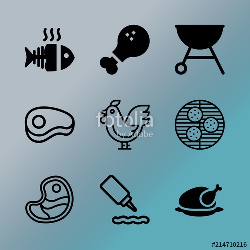 Vector Icon Set About Barbecue With Icons Related To Roasted 500x500 Vector Icon Set About Barbecue With Icons Related To Roasted