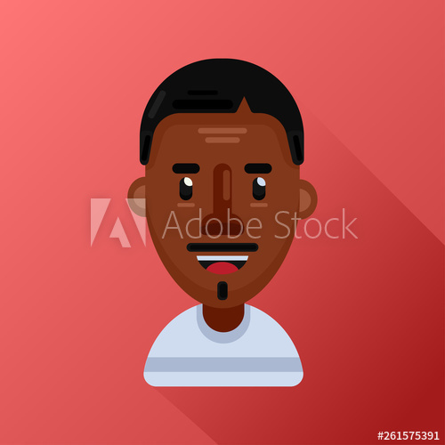 500x500 Cool Flat Avatar Icon Positive African Male Character Flat