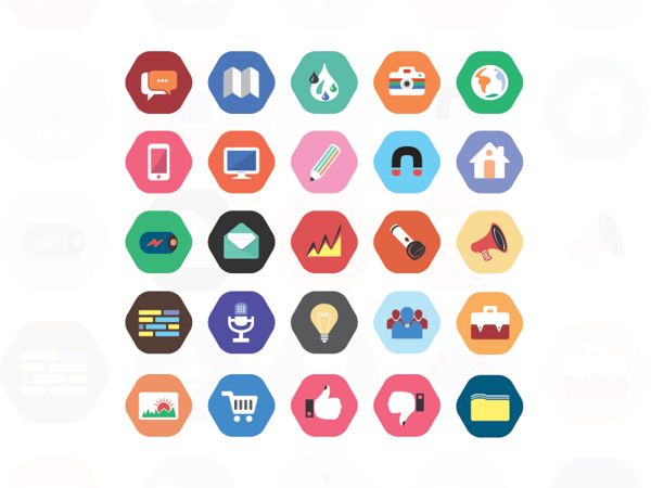 600x450 Flat Style Cool Icon Set On Behance Icons Flat Design Icons