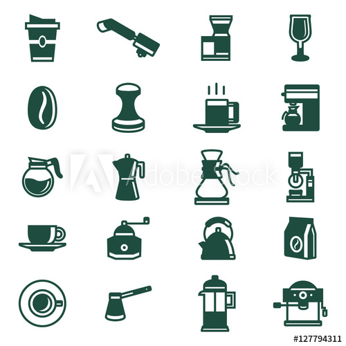 500x500 Cool Coffee Maker Cafe Barista Tools Icon Set