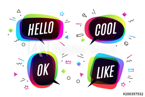 Set Banner, Speech Bubble, Poster And Sticker Concept, Geometric 500x334 Set Banner, Speech Bubble, Poster And Sticker Concept, Geometric