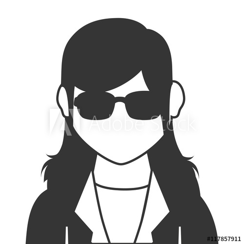 500x500 Young Woman Profile Icon Vector Illustration