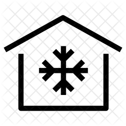 256x256 House Air Cooling Icon Of Line Style