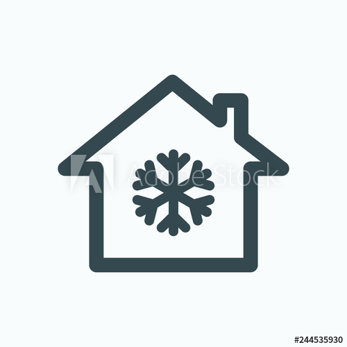 500x500 House Cooling Icon, House Cooling System Vector Icon