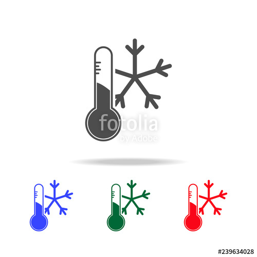 500x500 Degree Of Cooling Icon Elements Of Washing In Multi Colored Icons